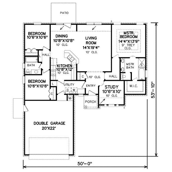 Traditional Floor Plan - Main Floor Plan #65-394