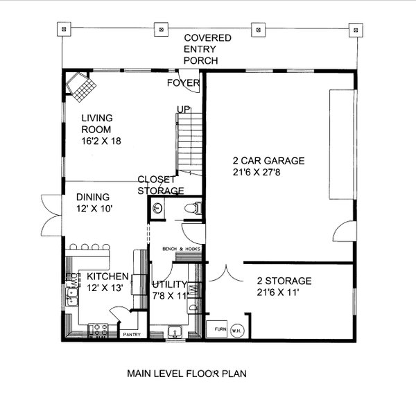 Craftsman Floor Plan - Main Floor Plan #117-923