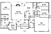 European Style House Plan - 5 Beds 3 Baths 2210 Sq/Ft Plan #329-121 