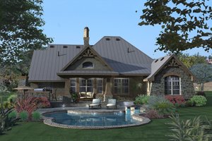 Exterior - Rear Elevation for Craftsman House Plan #120-175 - 3 bed, 2.5 bath