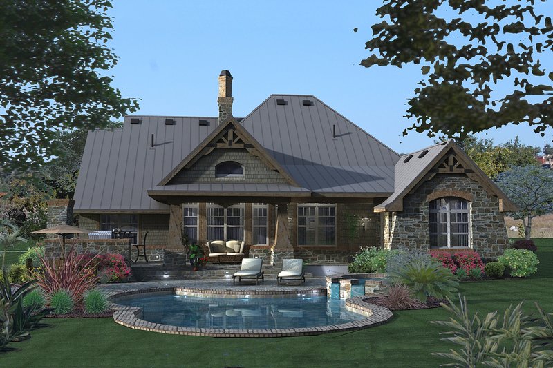 Architectural House Design - Exterior - Rear Elevation for Craftsman House Plan #120-175 - 3 bed, 2.5 bath