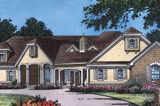 Exterior - Front Elevation for Colonial House Plan #417-383 - 4 bed, 3.5 bath