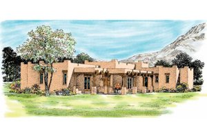 Exterior - Other Elevation for Adobe / Southwestern House Plan #72-339 - 4 bed, 3 bath