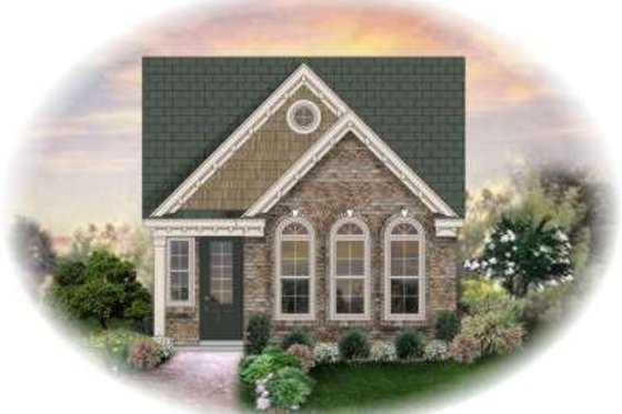 Exterior - Front Elevation for Country House Plan #81-1398 - 3 bed, 2 bath