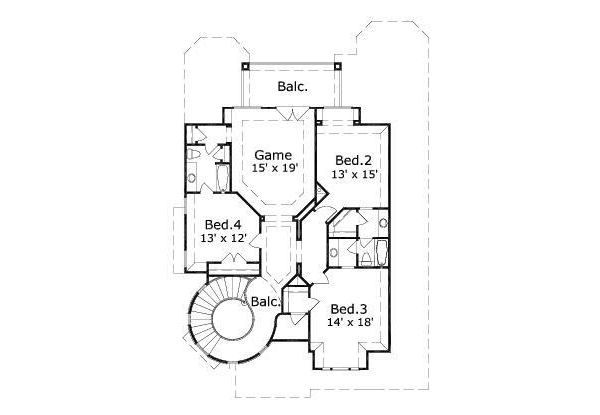 European Floor Plan - Upper Floor Plan #411-643