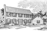 Colonial Style House Plan - 4 Beds 3.5 Baths 2500 Sq/Ft Plan #50-187 