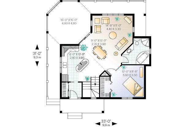 Architectural House Design - Victorian Floor Plan - Main Floor Plan #23-161