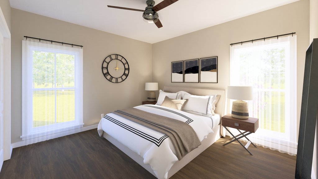 Interior - Bedroom for Ranch House Plan #44-257 - 3 bed, 2 bath
