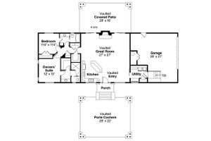 Floor Plan - Main Floor for Craftsman House Plan #124-1019 - 2 bed, 2 bath
