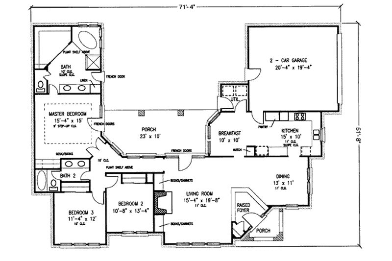 Home Plan - Floor Plan - Main Floor for European House Plan #410-142 - 3 bed, 2 bath