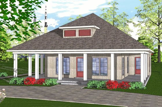 Exterior - Front Elevation for Cottage House Plan #8-233 - 2 bed, 1 bath