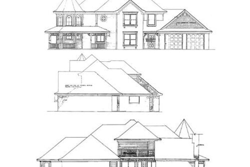 Home Plan - Exterior - Rear Elevation for Victorian House Plan #310-631 - 4 bed, 2.5 bath