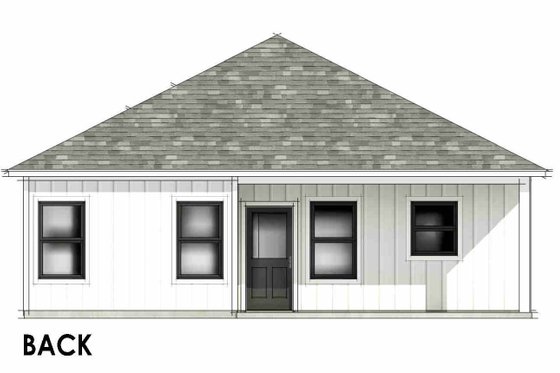 Exterior - Rear Elevation 1 for Cottage House Plan #1096-133 - 2 bed, 2 bath
