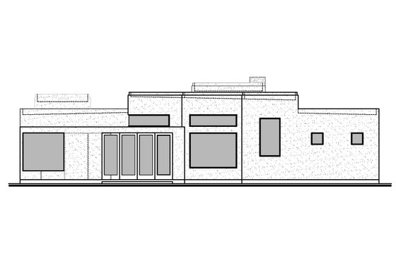 Exterior - Rear Elevation for Adobe / Southwestern House Plan #1073-25 - 4 bed, 4.5 bath