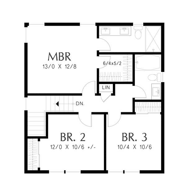 House Design - Prairie Floor Plan - Upper Floor Plan #48-1061