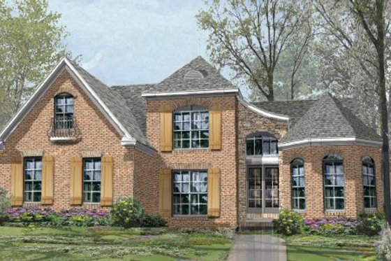 Exterior - Front Elevation for European House Plan #424-317 - 4 bed, 3 bath