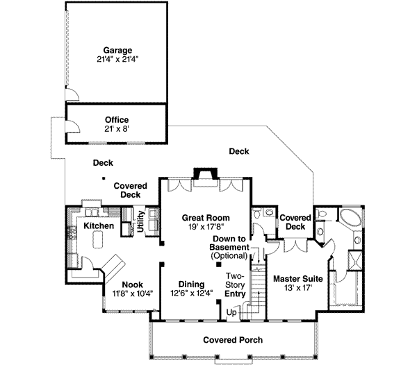 Home Plan - Farmhouse Floor Plan - Main Floor Plan #124-269