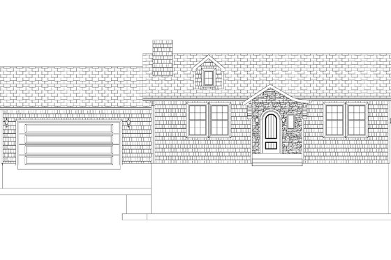 Exterior - Front Elevation 3 for Ranch House Plan #1060-28 - 2 bed, 2 bath