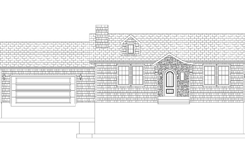 Architectural House Design - Exterior - Front Elevation 3 for Ranch House Plan #1060-28 - 2 bed, 2 bath