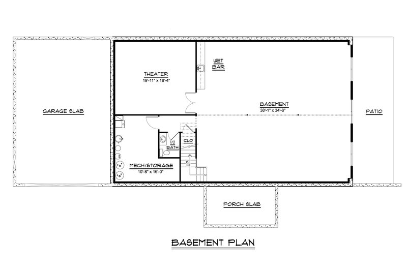 Home Plan - Floor Plan - Lower Floor for Barndominium House Plan #1064-225 - 3 bed, 2 bath