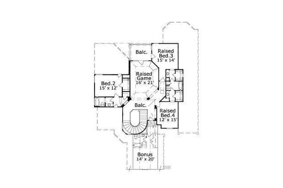 Floor Plan - Upper Floor for European House Plan #411-301 - 4 bed, 3.5 bath
