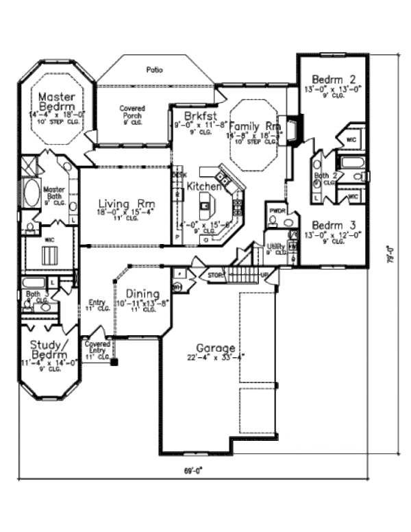 European Floor Plan - Main Floor Plan #52-219