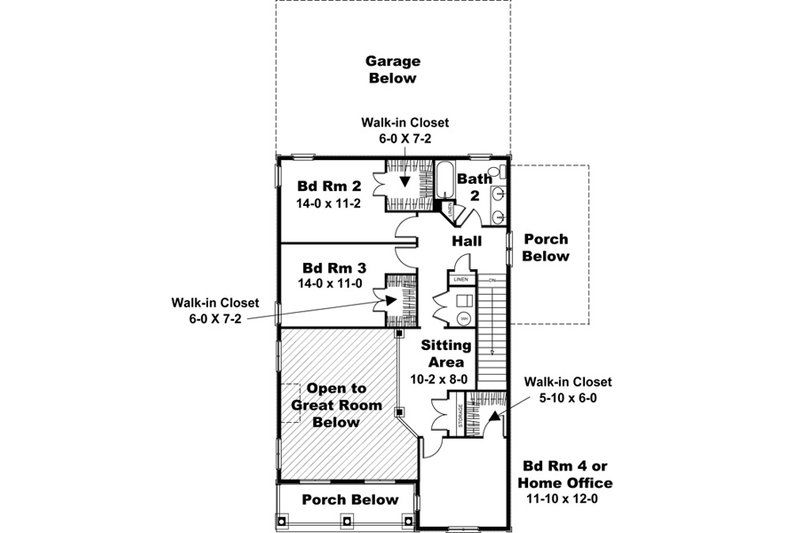 Home Plan - Floor Plan - Upper Floor for Traditional House Plan #44-184 - 4 bed, 2.5 bath