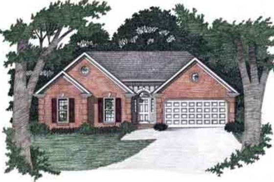 Exterior - Front Elevation for Traditional House Plan #129-139 - 3 bed, 2 bath