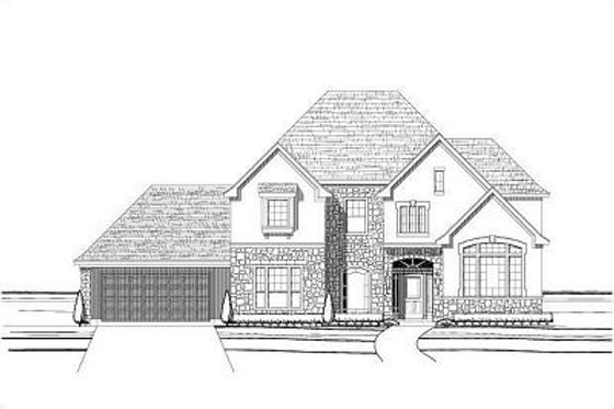 Exterior - Front Elevation for European House Plan #411-775 - 5 bed, 3.5 bath