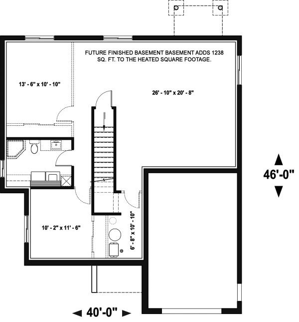 House Blueprint - Modern Floor Plan - Lower Floor Plan #23-2699