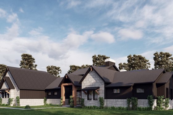 Exterior - Front Elevation 3 for Country House Plan #1110-15 - 4 bed, 3.5 bath