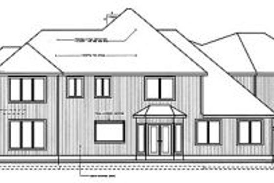 Exterior - Rear Elevation for Traditional House Plan #96-215 - 4 bed, 3.5 bath