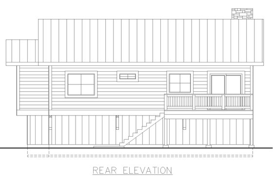 Exterior - Rear Elevation for Cottage House Plan #117-1050 - 3 bed, 3 bath