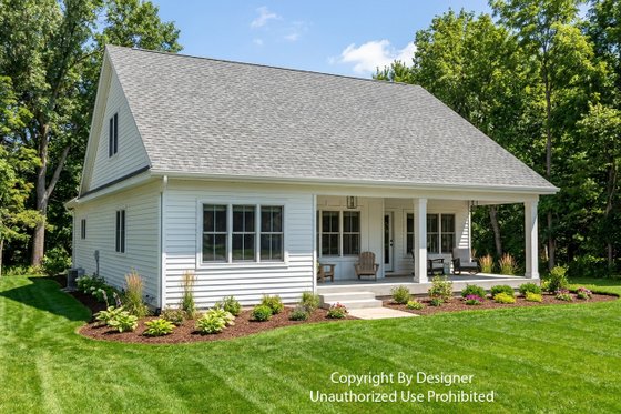 Exterior - Rear Elevation 1 for Farmhouse House Plan #51-1522 - 3 bed, 3.5 bath