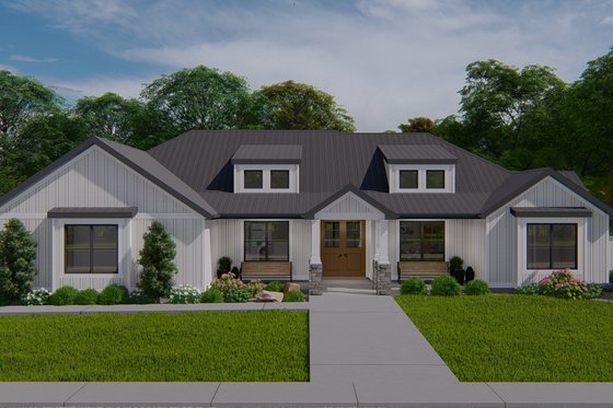 Exterior - Front Elevation 3 for Farmhouse House Plan #1060-169 - 3 bed, 2.5 bath