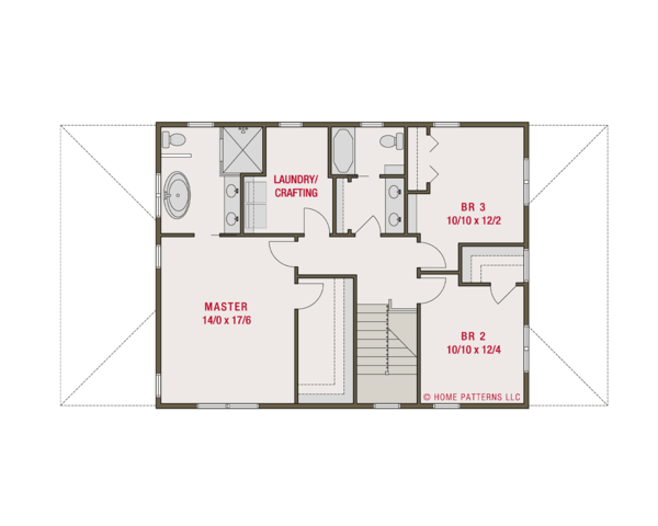 Craftsman Floor Plan - Upper Floor Plan #461-62
