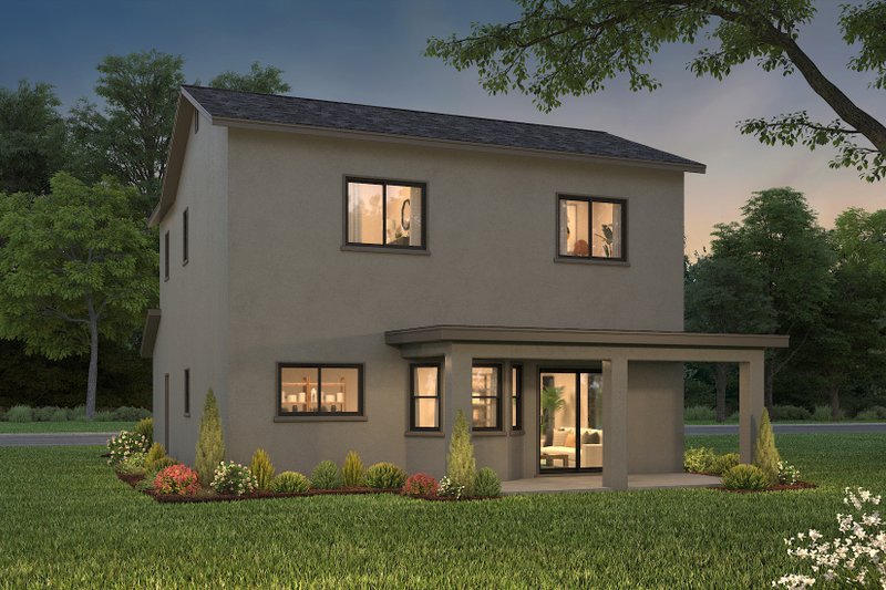 House Plan Design - Exterior - Rear Elevation 2 for Mediterranean House Plan #1-292 - 3 bed, 2.5 bath