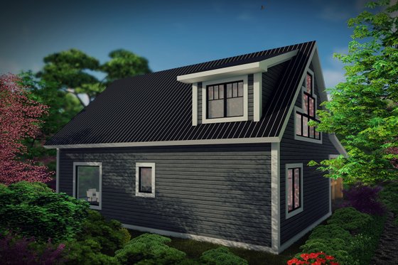 Exterior - Rear Elevation for Cabin House Plan #70-1476 - 1 bed, 1 bath