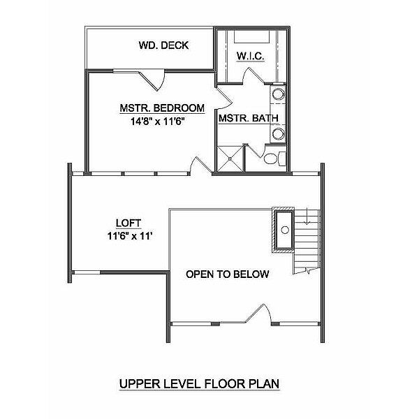 Contemporary Floor Plan - Upper Floor Plan #116-110