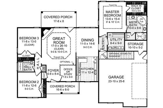 Floor Plan - Main Floor for Traditional House Plan #21-172 - 3 bed, 2 bath