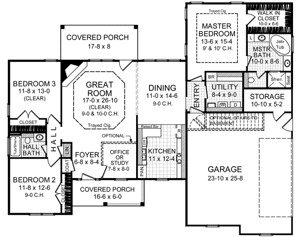 House Blueprint - Traditional Floor Plan - Main Floor Plan #21-172
