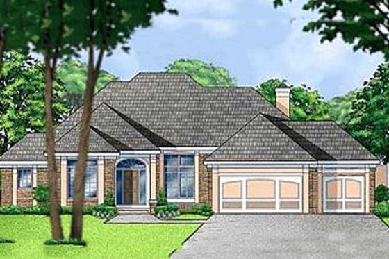 Exterior - Front Elevation for Traditional House Plan #67-276 - 4 bed, 4 bath