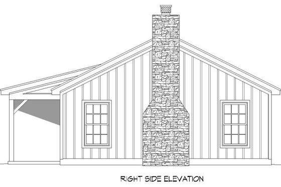 Exterior - Other Elevation for Country House Plan #932-96 - 2 bed, 1 bath