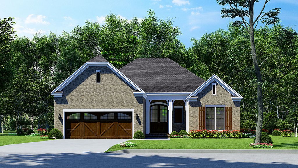 Exterior - Front Elevation 2 for European House Plan #923-238 - 4 bed, 2 bath