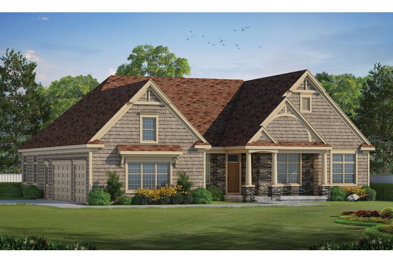 Dream House Plan - Craftsman Exterior - Front Elevation Plan #20-2471