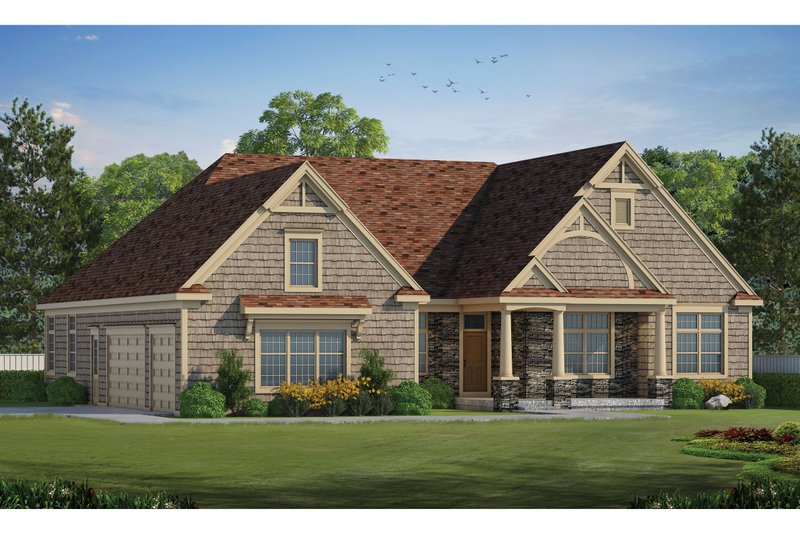 House Blueprint - Craftsman Exterior - Front Elevation Plan #20-2471