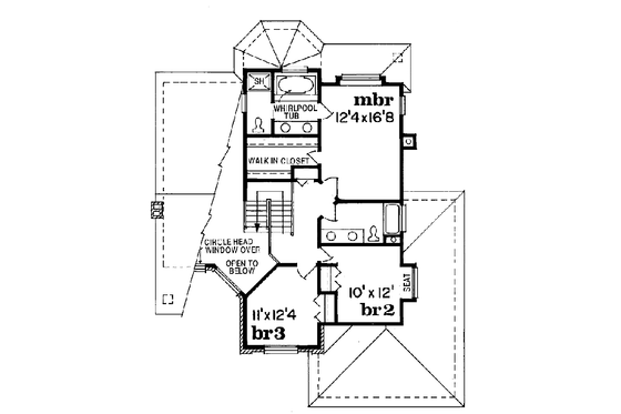 Floor Plan - Upper Floor for Traditional House Plan #47-286 - 3 bed, 2.5 bath