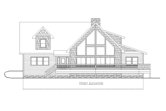 Exterior - Front Elevation 3 for Cabin House Plan #117-1006 - 3 bed, 3.5 bath