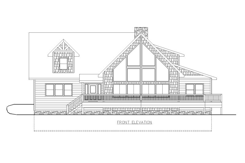 House Plan Design - Exterior - Front Elevation 3 for Cabin House Plan #117-1006 - 3 bed, 3.5 bath