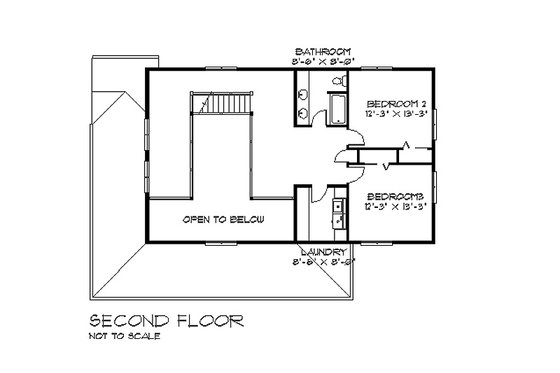 Floor Plan - Main Floor for Bungalow House Plan #528-2 - 3 bed, 2.5 bath